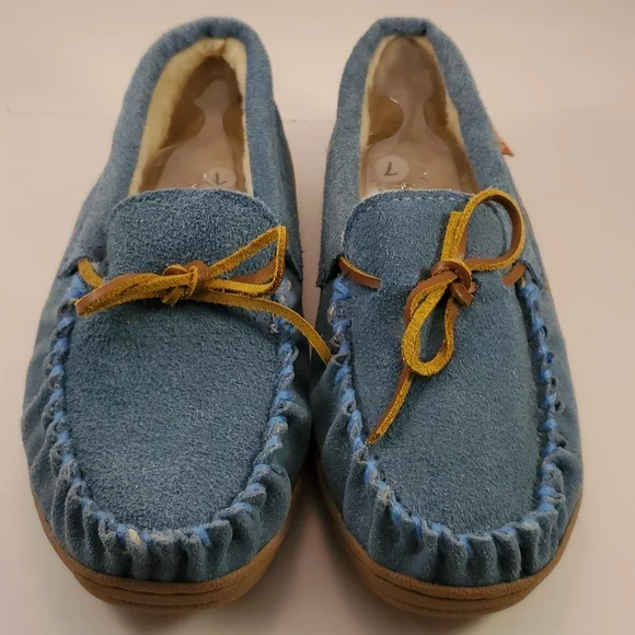 Alpine Swiss Shoes Alpine Swiss Blue Suede Moccasin Slippers Poshmark
